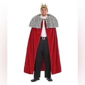 💜NIB Just Pretend Men's Red Royal Velvet Cape One Size